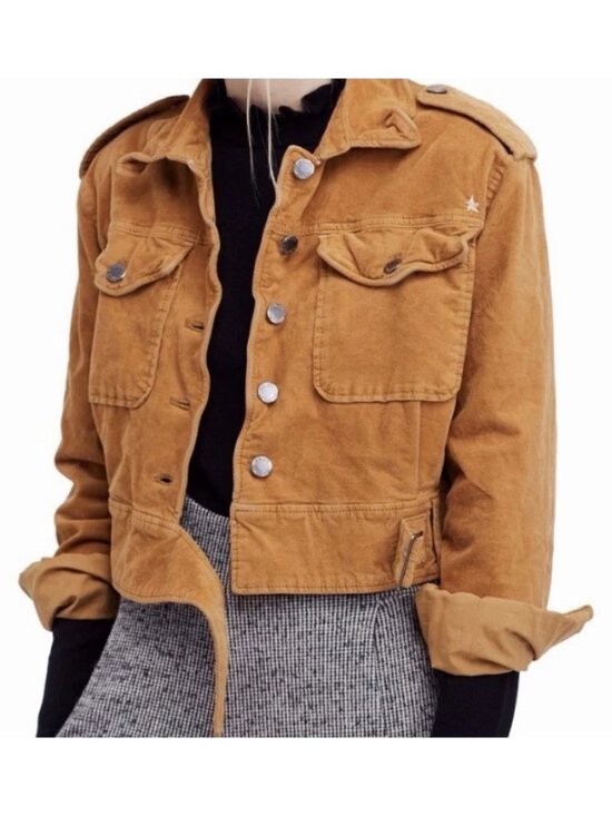 Free People Jackets & Blazers - Free People Jacket  XS  Camel Brown Rust Cropped Military